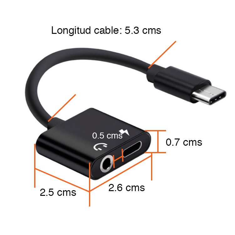 Adaptador USB C a audífonos y cable USB C - Imagen 3