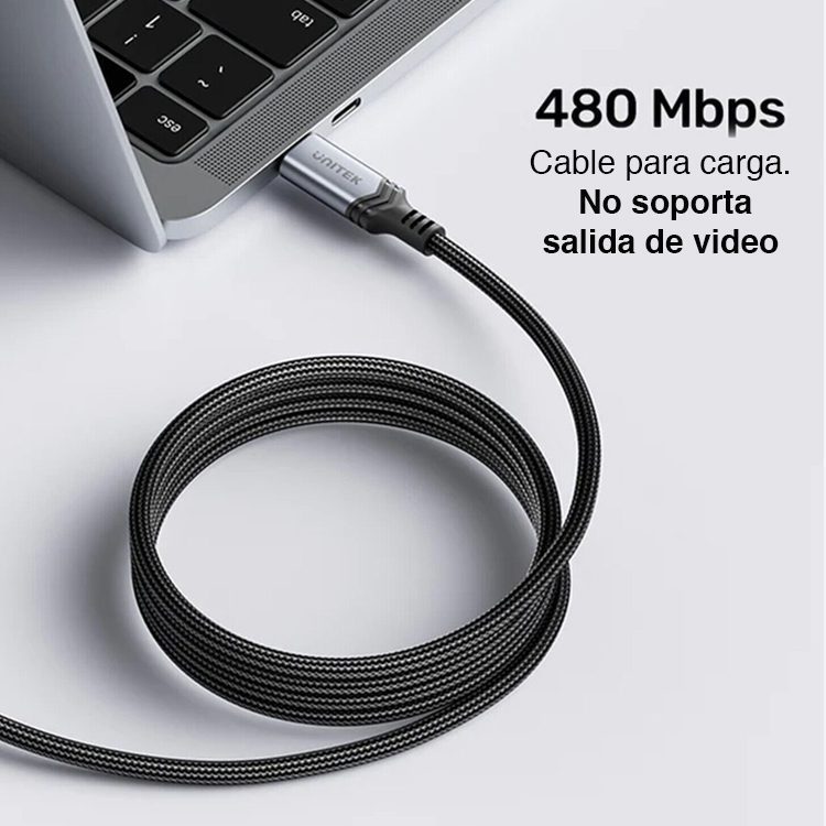 Cable USB C Carga Rápida 240W PD 3.1 de 2 mts - Imagen 5
