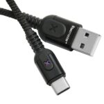 Cable USB C cordón flexible Máx 3.1A con luz RGB