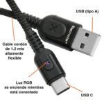 Cable USB C cordón flexible Máx 3.1A con luz RGB - Imagen 5