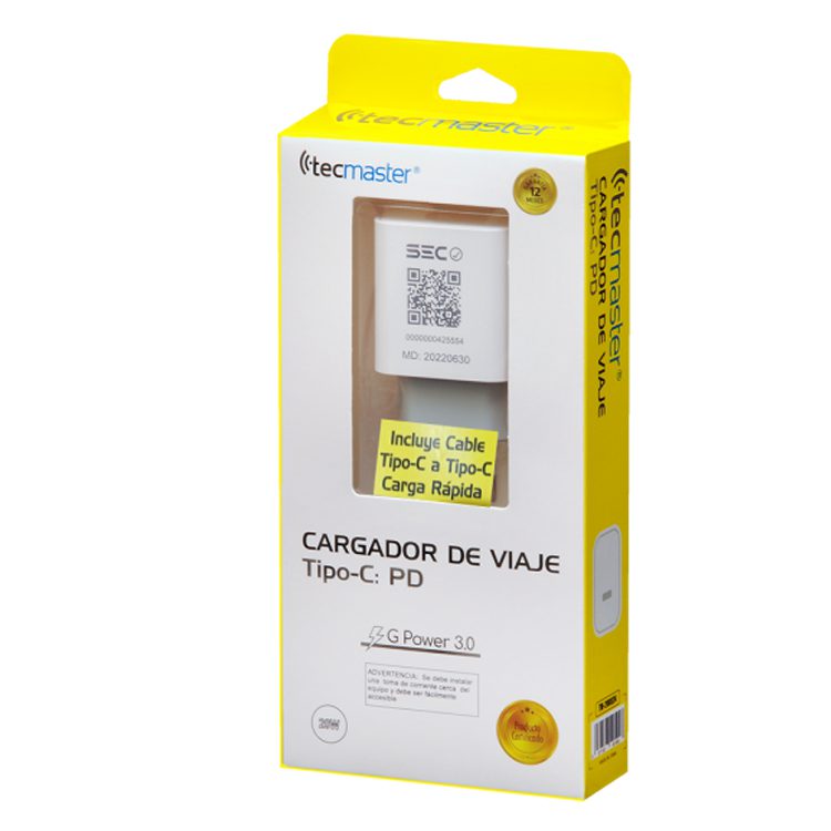 Cargador USB C con cable USB C 20W Certificación SEC iPhone Samsung - Imagen 3