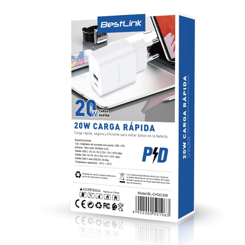 Cargador celular certificado Carga Rápida USB y USB C - Imagen 5