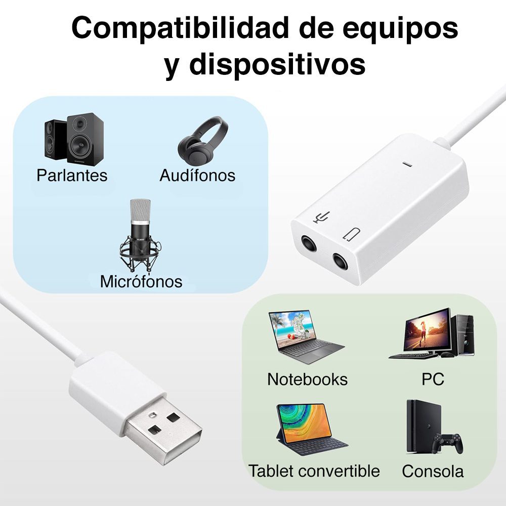 Tarjeta De Sonido USB Interfaz audio USB - Imagen 4
