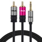 Cable Audio 3.5mm auxiliar plug a 2 RCA 1.80 mts