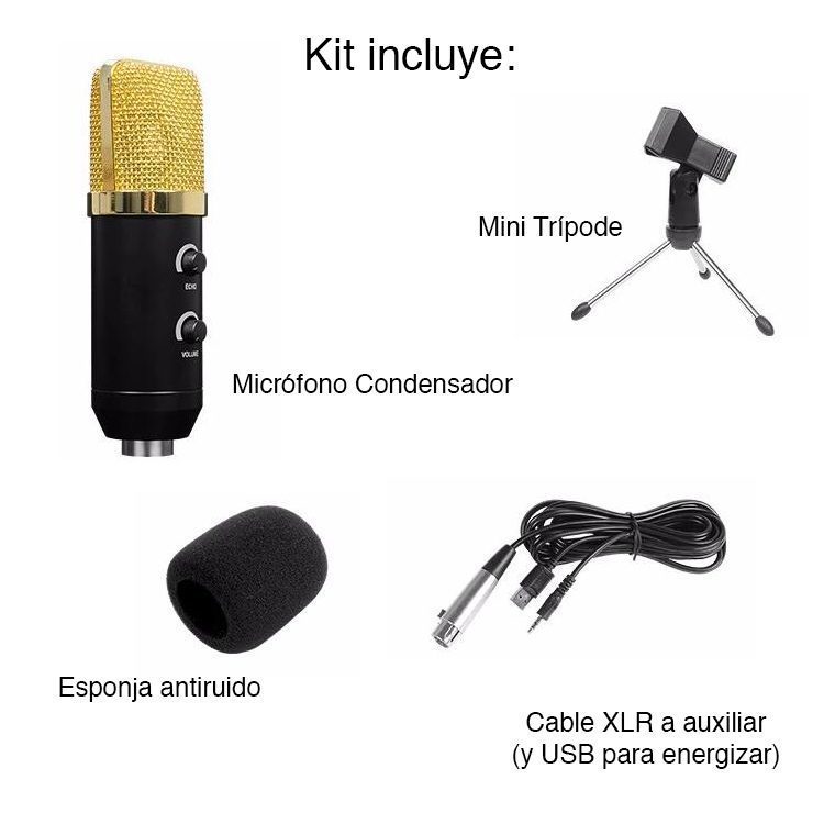 Micrófono Condensador Auxiliar control volumen - Imagen 2