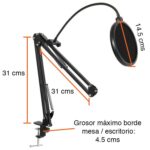Kit Micrófono condensador USB con atril y antipop - Imagen 2