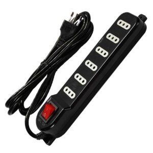 Alargador corriente Zapatilla Enchufe 6 tomas Negro