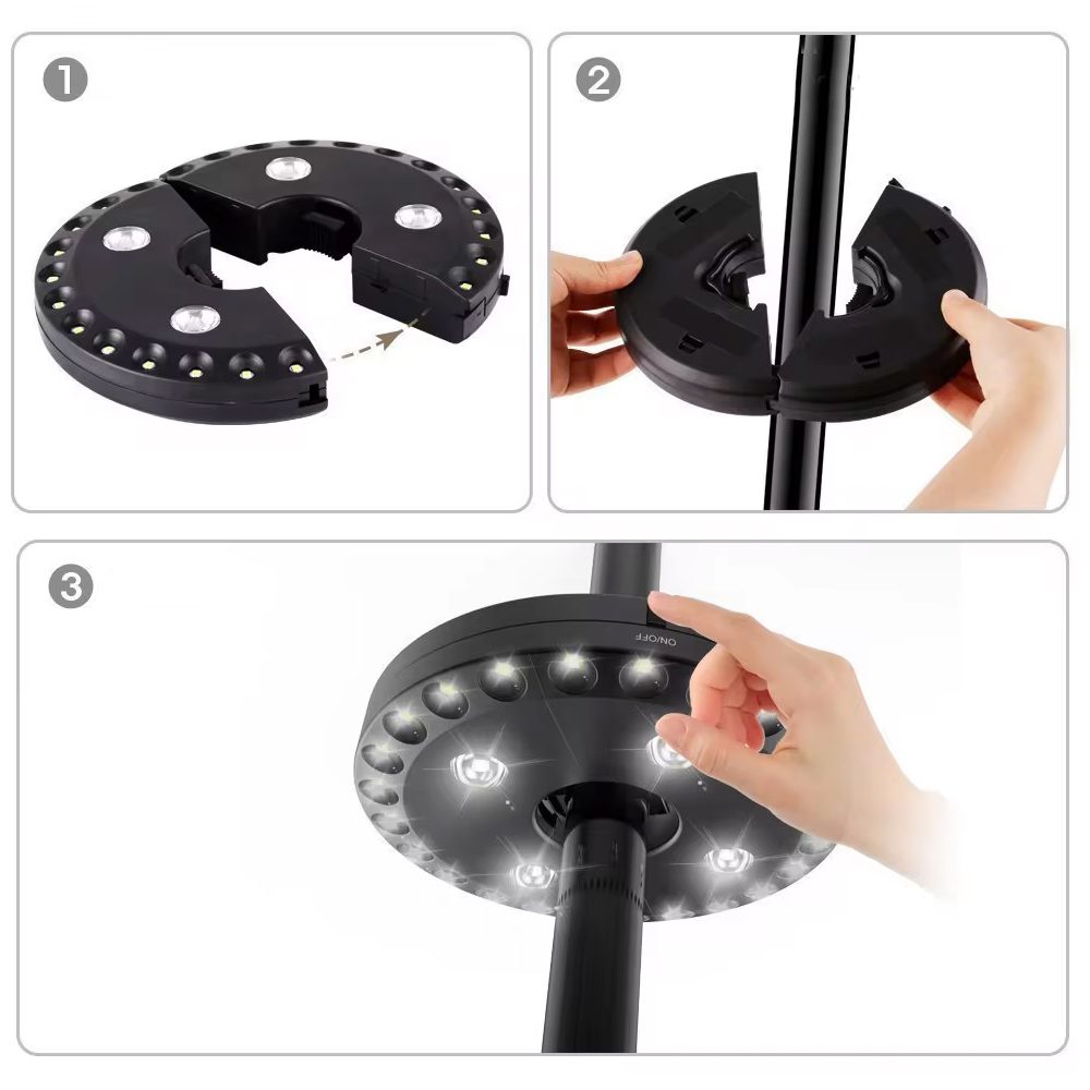 Luz para quitasol led sombrilla exterior terraza - Imagen 4