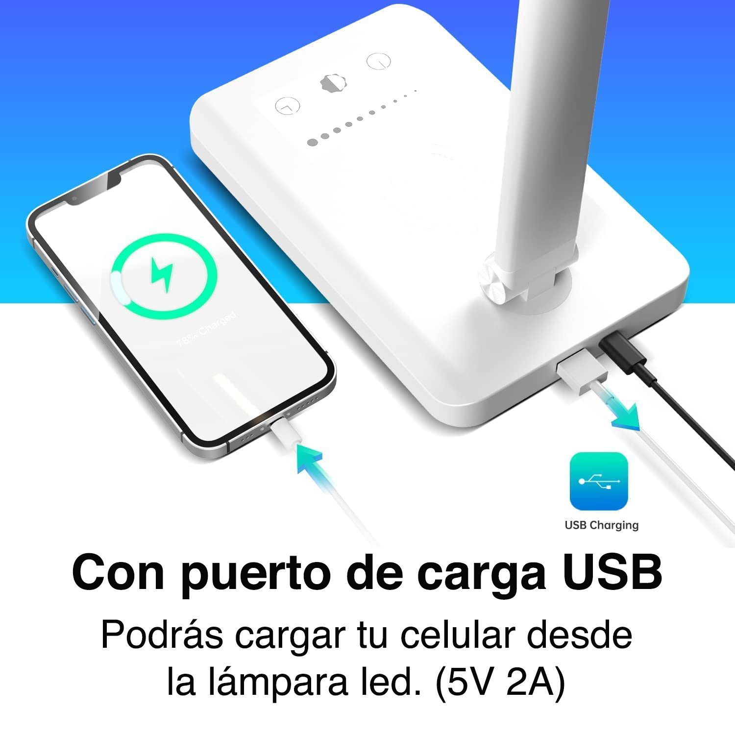 Lámpara led USB escritorio con timer - Imagen 6