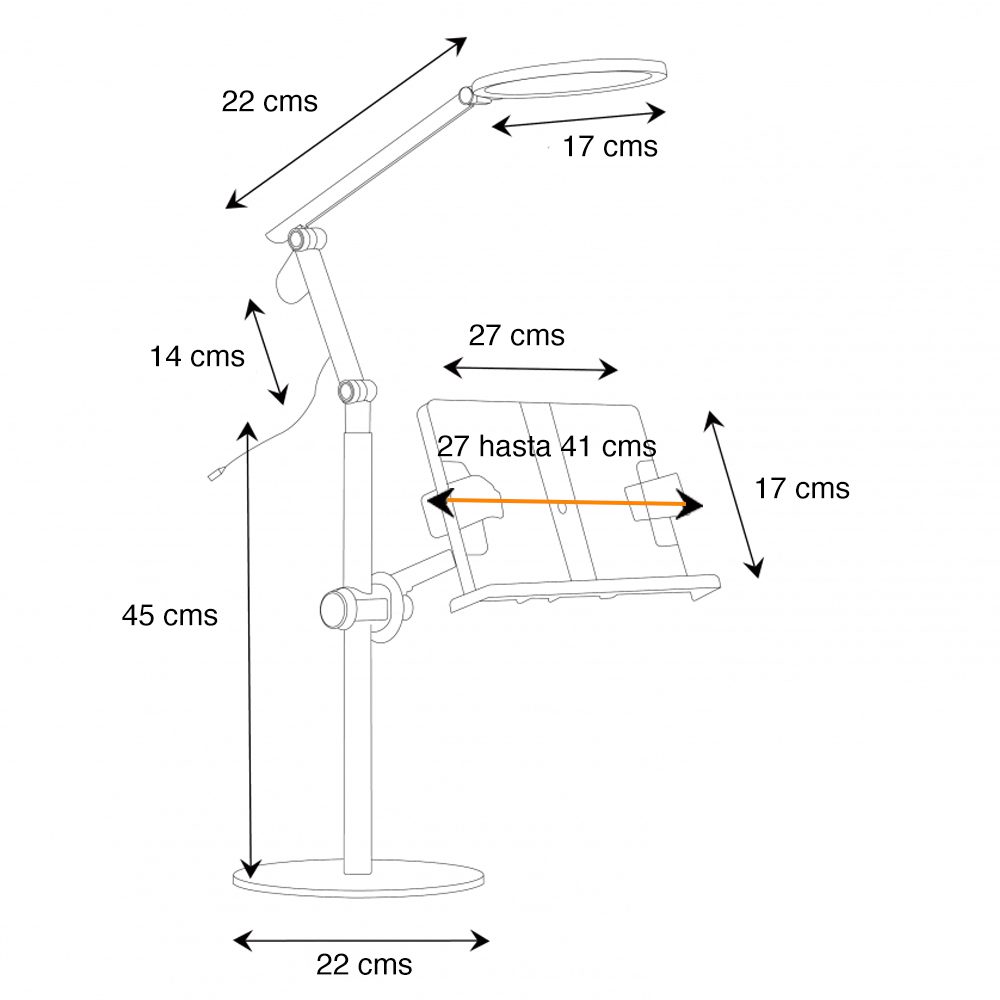 Lámpara de lectura led con soporte para leer libros - Imagen 2