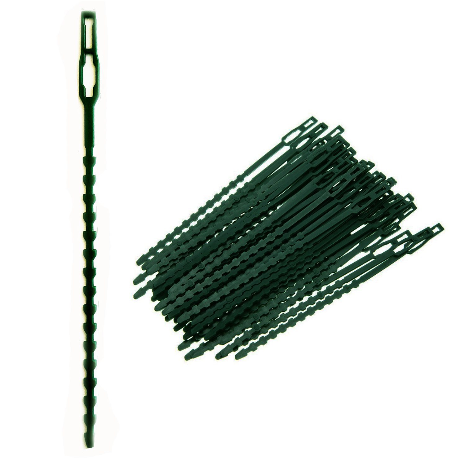 Amarra plantas jardín verdes 30 unidades de 170 mm - Imagen 1