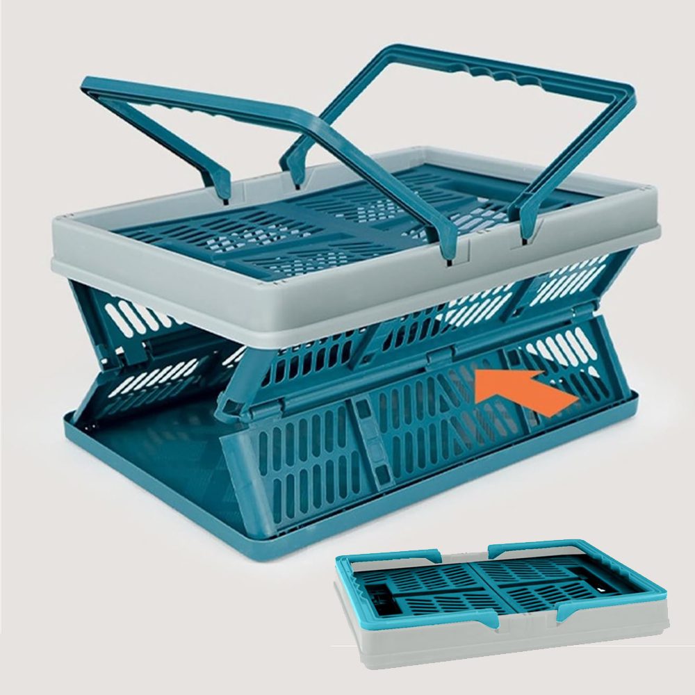 Canasto plegable picnic caja almacenamiento 44 x 30 cms - Imagen 5