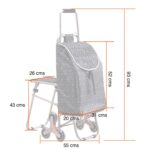 Carrito compras plegable asiento ruedas escalera Café - Imagen 9