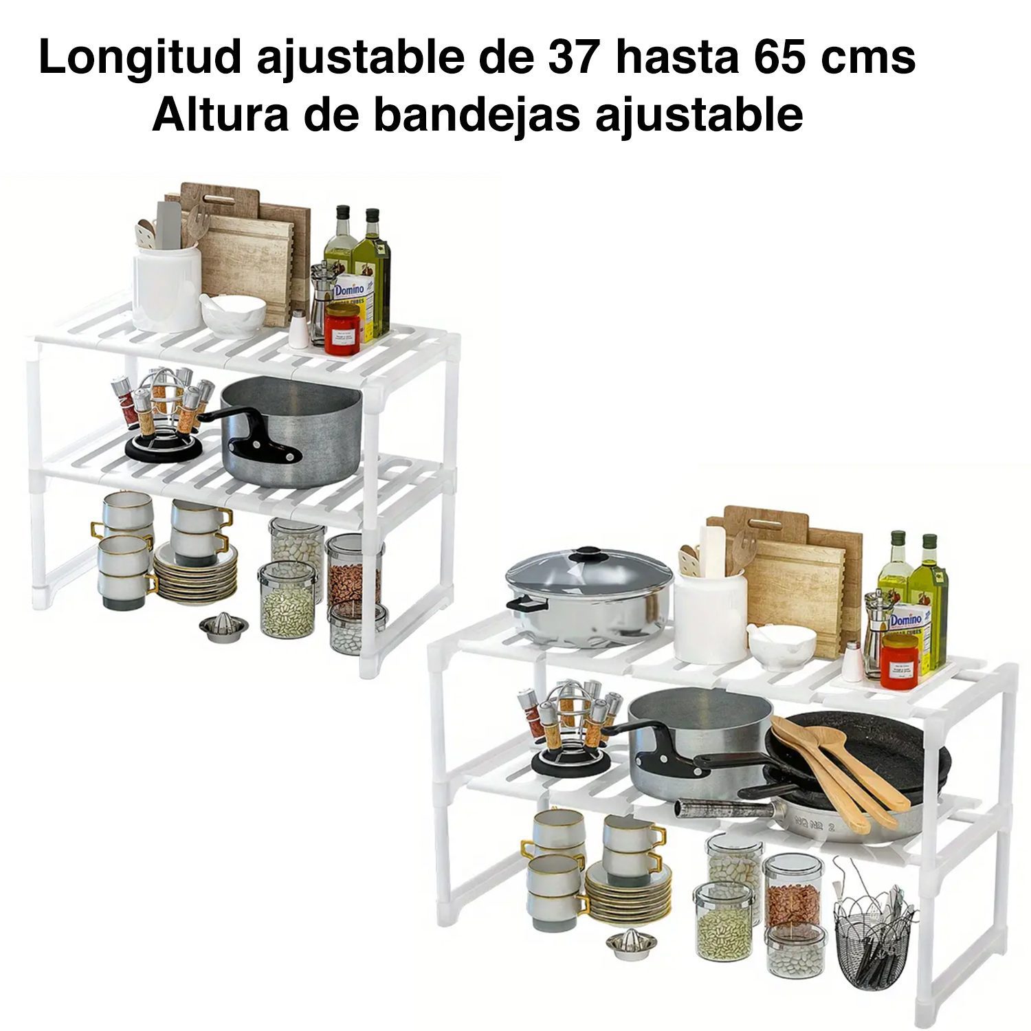 Organizador mueble cocina lavaplatos baño ajustable - Imagen 7