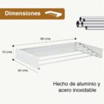 Colgador ropa plegable pared oculto robusto 80 x 40 cms - Imagen 11