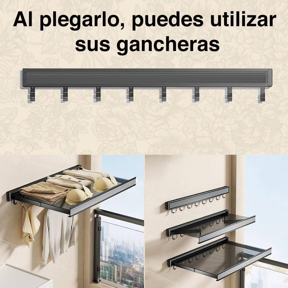 Repisa plegable pared con colgador 60 x 37 cms - Imagen 7