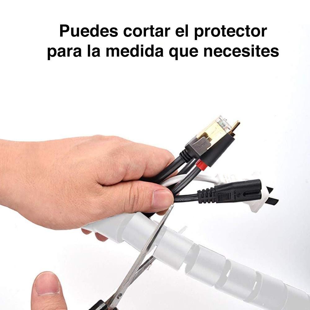 Protector organizador de cables 2 mts blanco - Imagen 3