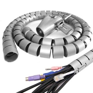 Organizador protector de cables Gris 1.5 mts 20mm
