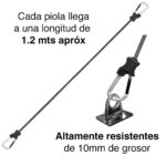 Piola cuerda Elasticada Mosquetón gancho Pack 2 - Imagen 7