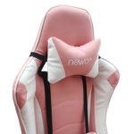 Silla Gamer Ergonómica con apoya pies rosada - Imagen 6