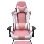 Silla Gamer Ergonómica con apoya pies rosada - Imagen 7
