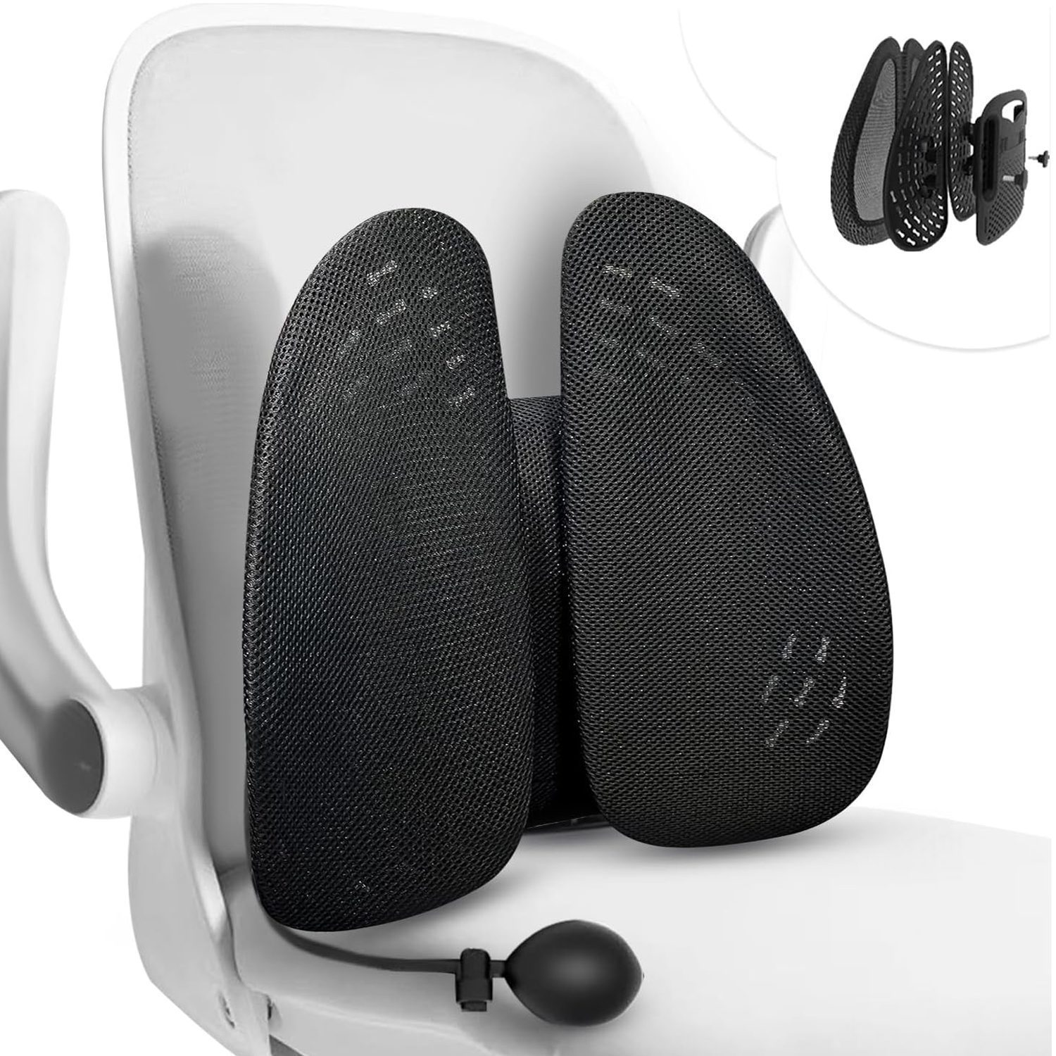 Cojín Respaldo Lumbar silla ajuste presión aire - Imagen 10