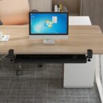 Bandeja teclado bajo escritorio con riel y prensa - Imagen 2