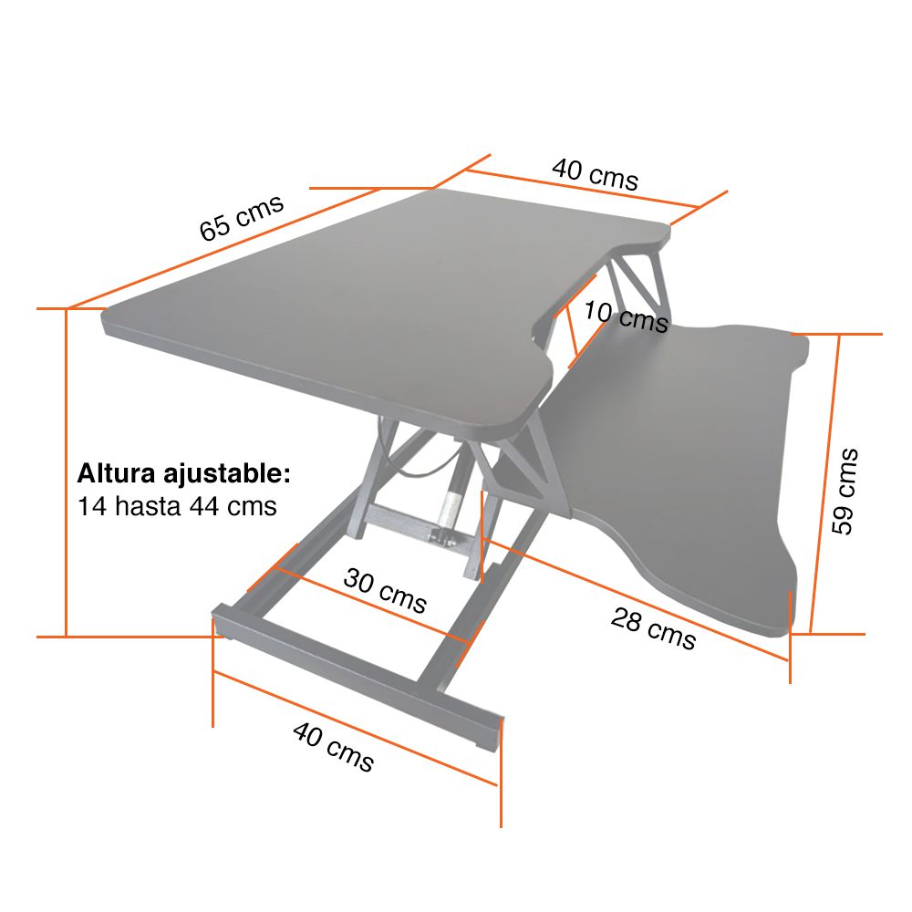 Convertidor escritorio de pie elevador altura ajustable - Imagen 2
