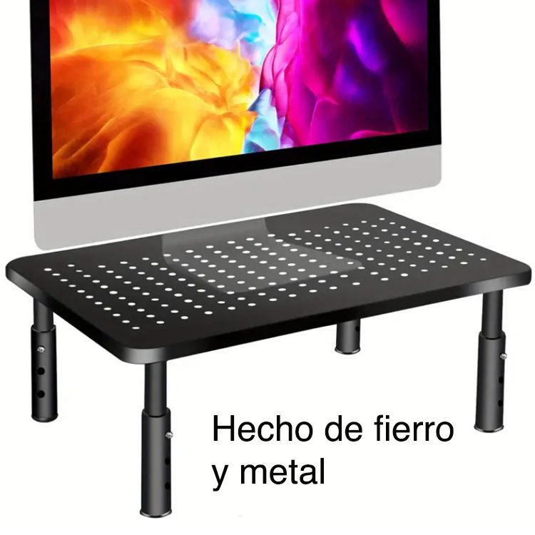 Elevador Base Alzador monitor con soporte celular metal - Imagen 8