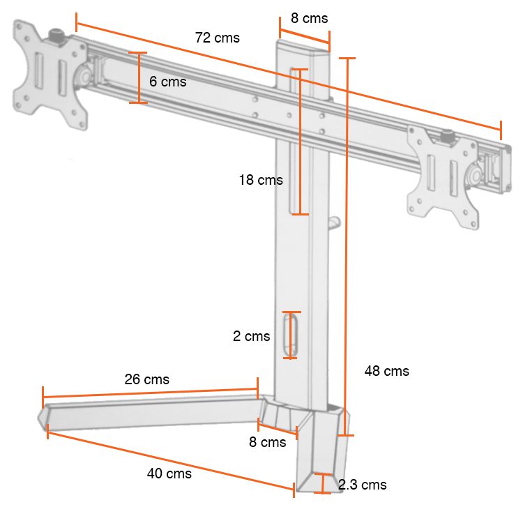 Soporte Doble Monitor de escritorio "17 a 27" - Imagen 5