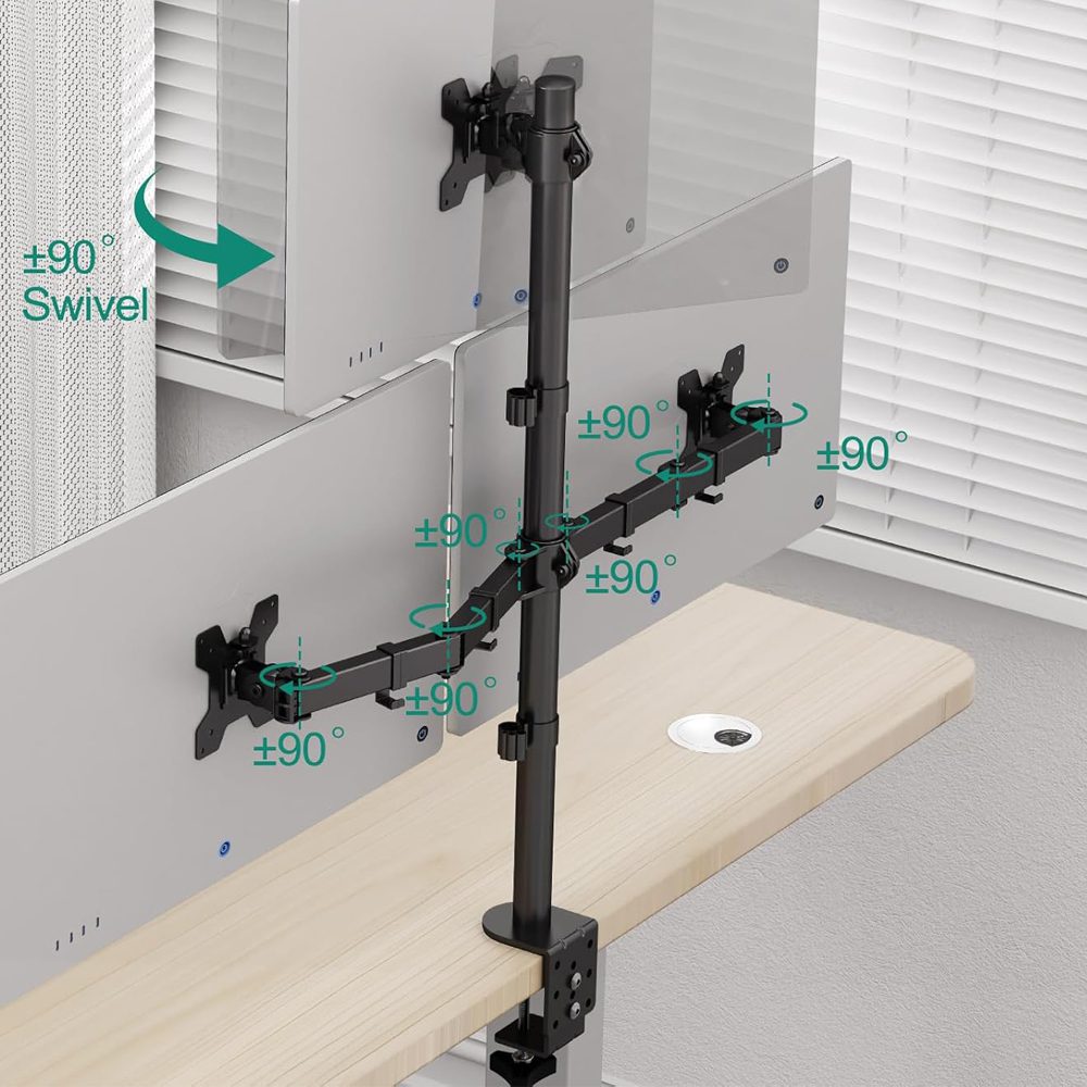 Soporte 3 Monitores escritorio 13 a 27 pulgadas - Imagen 4
