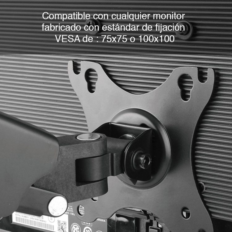 Soporte Doble Monitor Escritorio altura ajustable 27" - Imagen 2