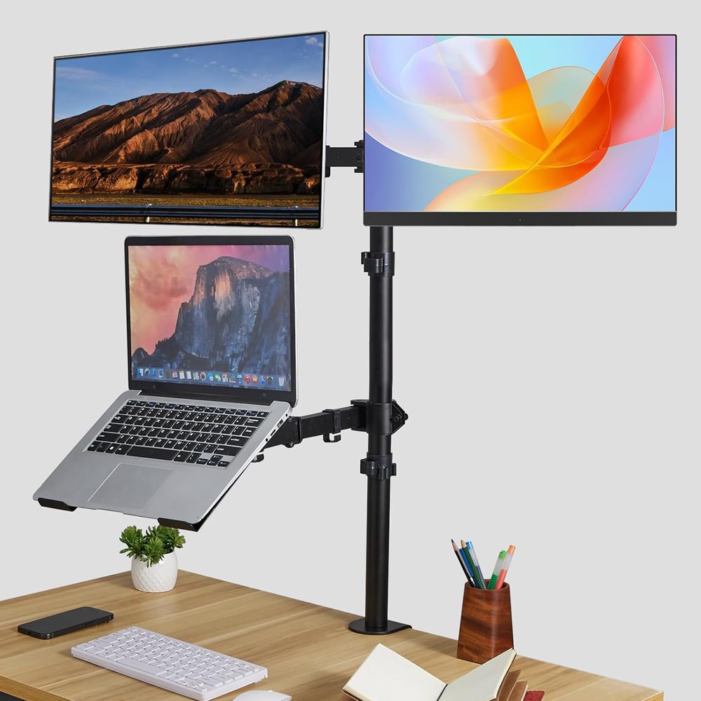 Soporte Doble 2 Monitor y Notebook brazo escritorio - Imagen 6