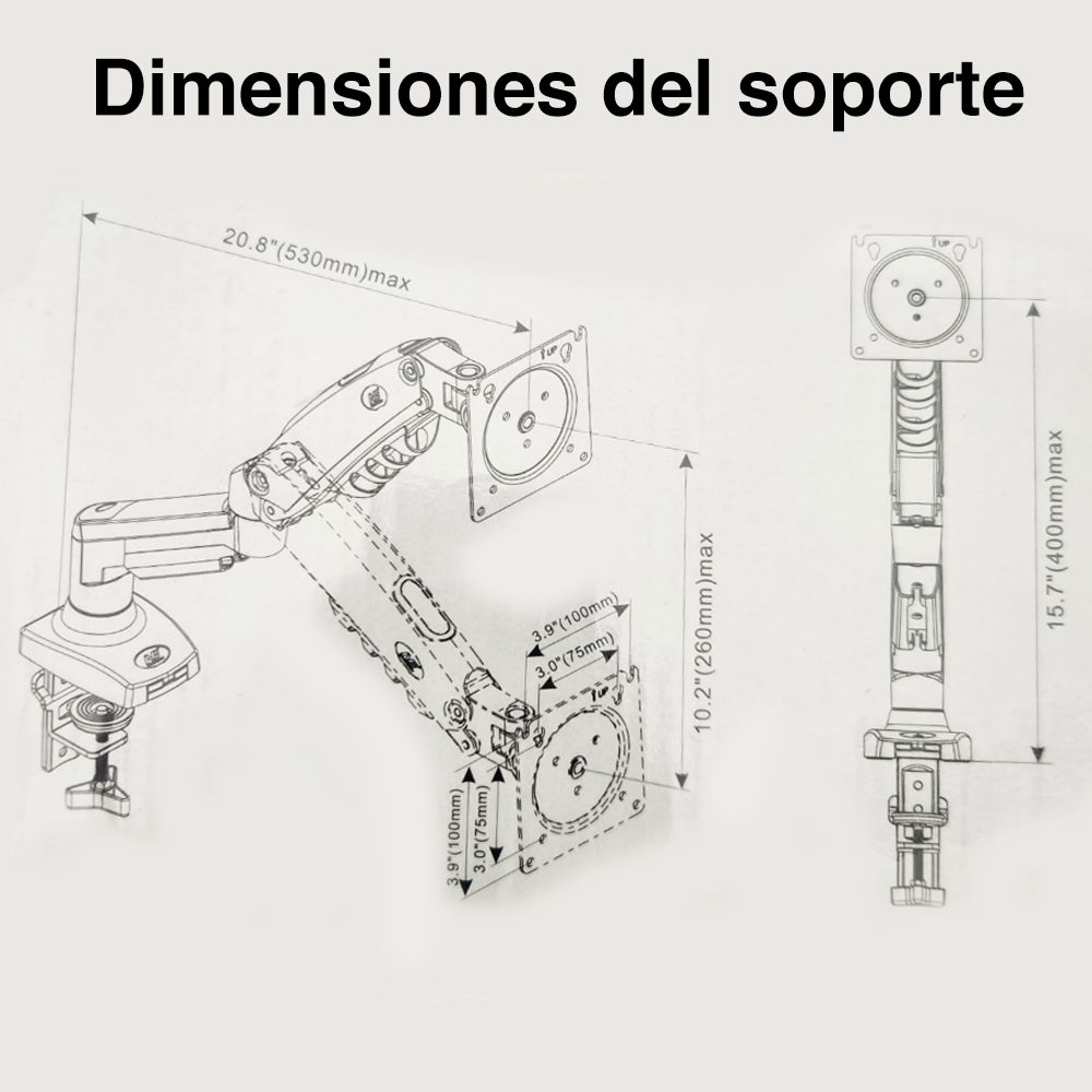 Soporte Monitor Blanco Articulado Giratorio Escritorio - Imagen 9