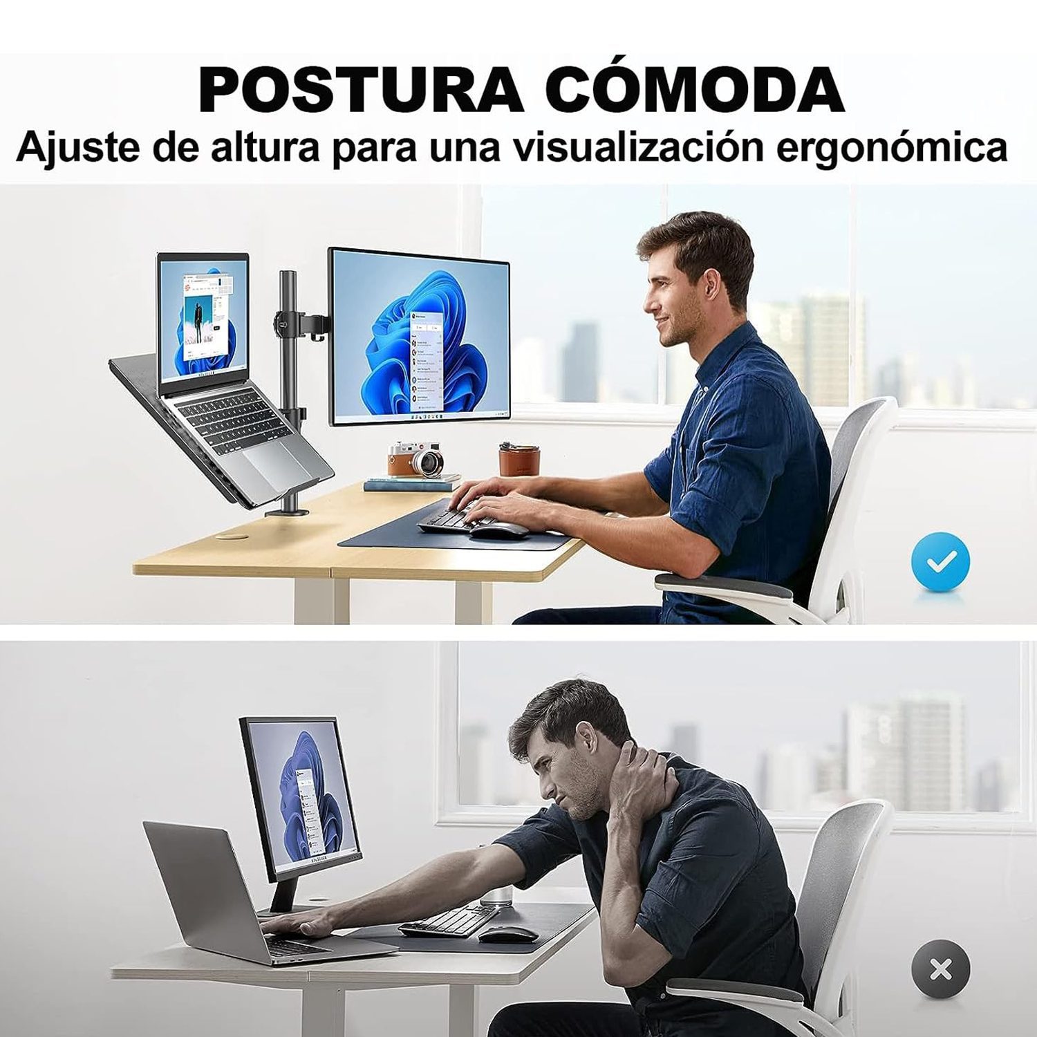Soporte Monitor y Notebook brazo escritorio B49 - Imagen 3
