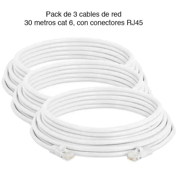 Pack Cable de Red 30 metros cat 6 x 3 unidades - Imagen 2
