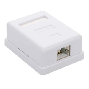 Roseta Caja RJ45 pared Cat 6 simple blanca