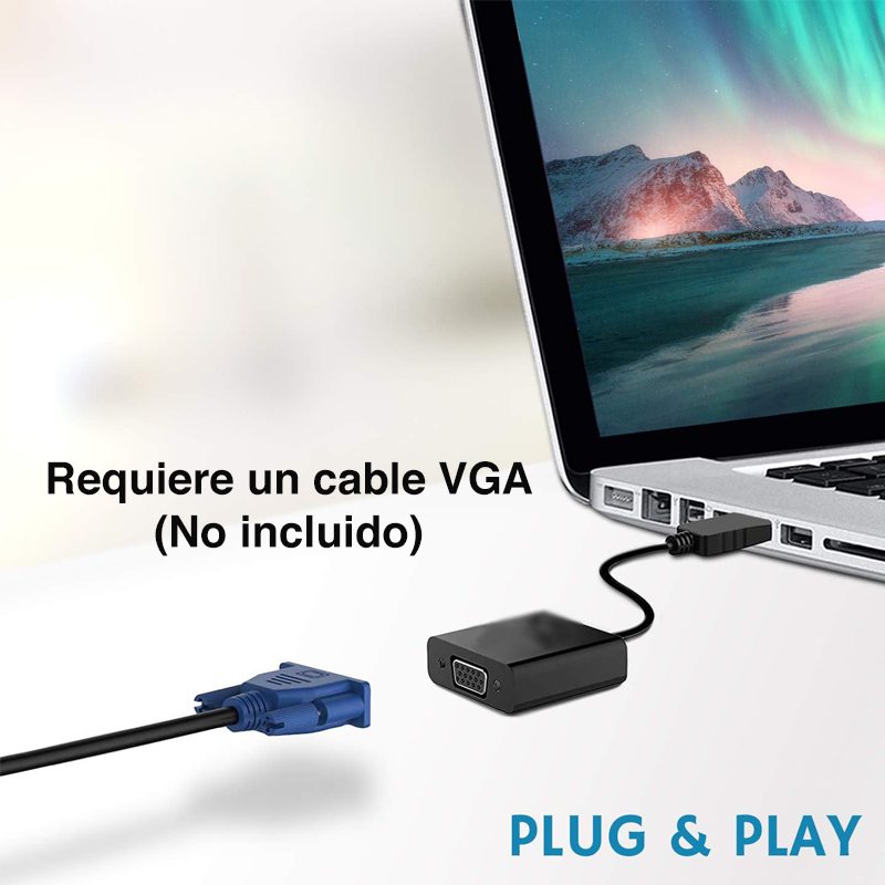Adaptador DisplayPort macho a VGA hembra - Imagen 3