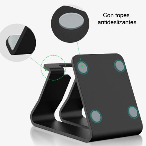 Soporte celular base de escritorio aluminio - Imagen 4