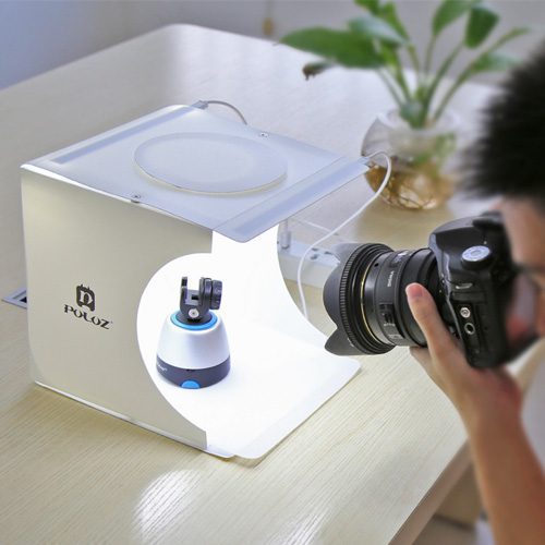 Mini Estudio fotográfico portátil 22 cms Led USB - Imagen 5