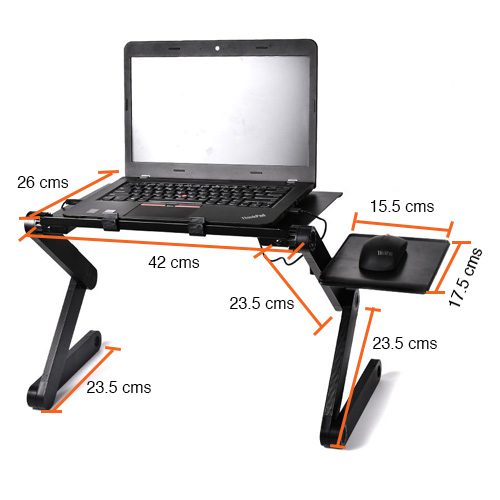 Mesa para Notebook cama plegable con ventilador - Imagen 3